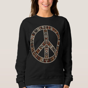 Camiseta Legal Sinal de Paz Estilo de Arte Tribal Mulheres