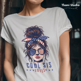 Camiseta Legal Sis Vota Vintage Mensagem Cabelo Eleição