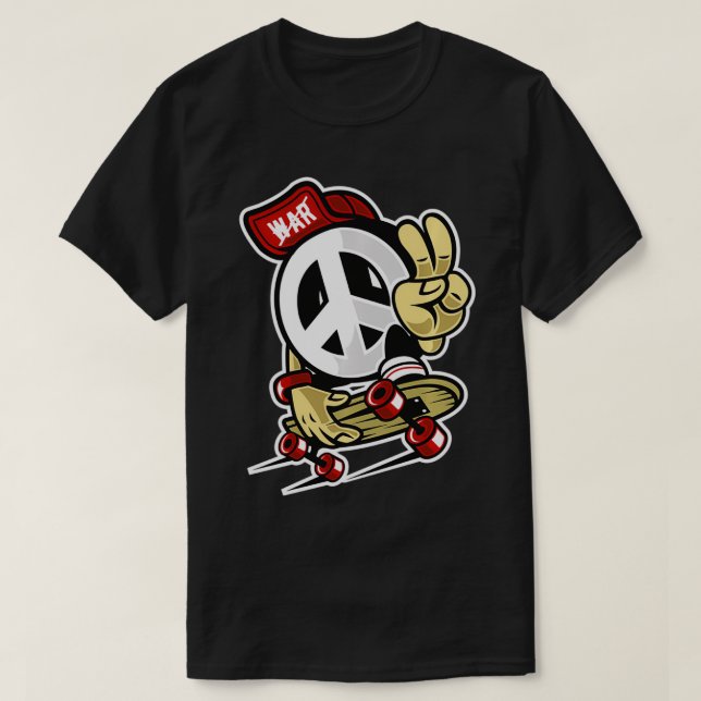 Camiseta Legal Skateboarder com Sinal de Paz (Frente do Design)