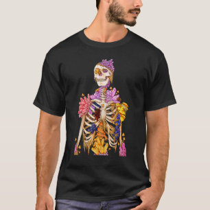 Camiseta Legal Skeleton Plant Nature Crystal Mushroom Gótic