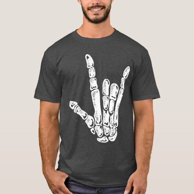 Camiseta Legal Skeleton Rock Hand Concert Punk Rock Spooky (Frente)
