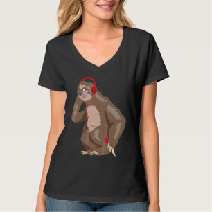 Camiseta Legal Sloth Music Fones de ouvido Incríveis Fones 