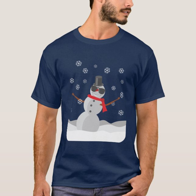 Camiseta Legal Snowman Nos Óculos De Sol (Frente)
