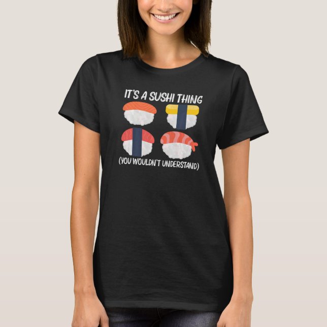 Camiseta Legal Sushi Para Homens Mulheres Japonesas Sashimi (Frente)