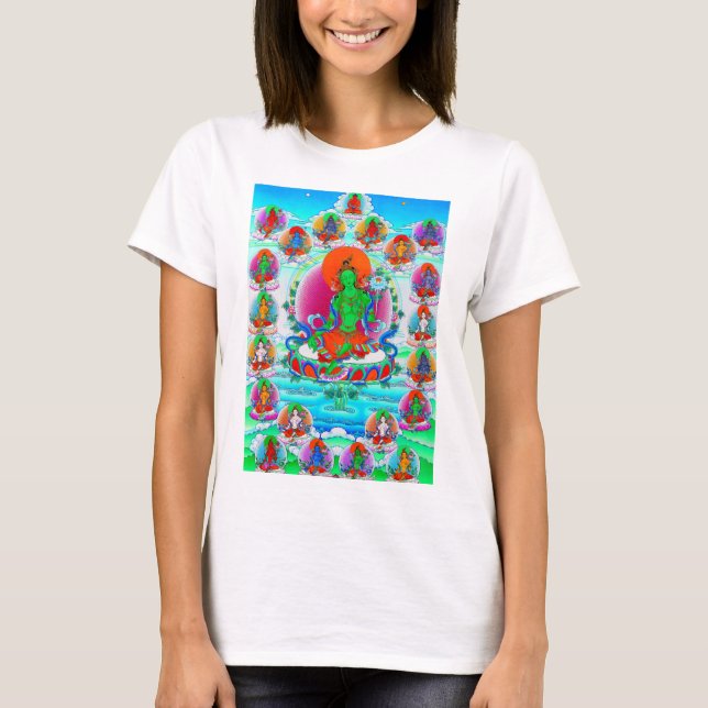 Camiseta Legal tibetano thangka verde tara deus tatuagem (Frente)
