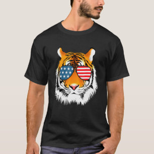 Camiseta Legal Tigre Bengala com Óculos Solares Bandeira d