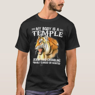 Camiseta Legal Tigre Meu Corpo É Um Antigo Templo E Crumbli