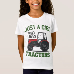 Camiseta Legal Trator Lover Apenas Uma Menina Que Ama Trato