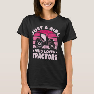 Camiseta Legal Trator Lover Apenas Uma Menina Que Ama Trato