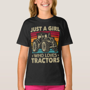 Camiseta Legal Trator Lover Apenas Uma Menina Que Ama Trato