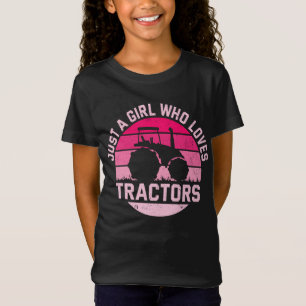 Camiseta Legal Trator Lover Apenas Uma Menina Que Ama Trato