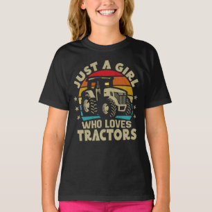 Camiseta Legal Trator Lover Apenas Uma Menina Que Ama Trato