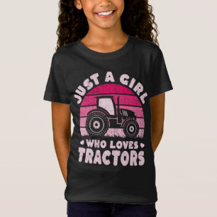 Camiseta Legal Trator Lover Apenas Uma Menina Que Ama Trato