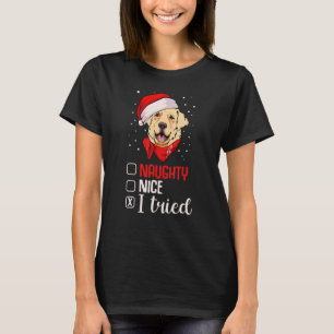 Camiseta Legal Travesso Eu Tentei Golden Retriever Natal Pa