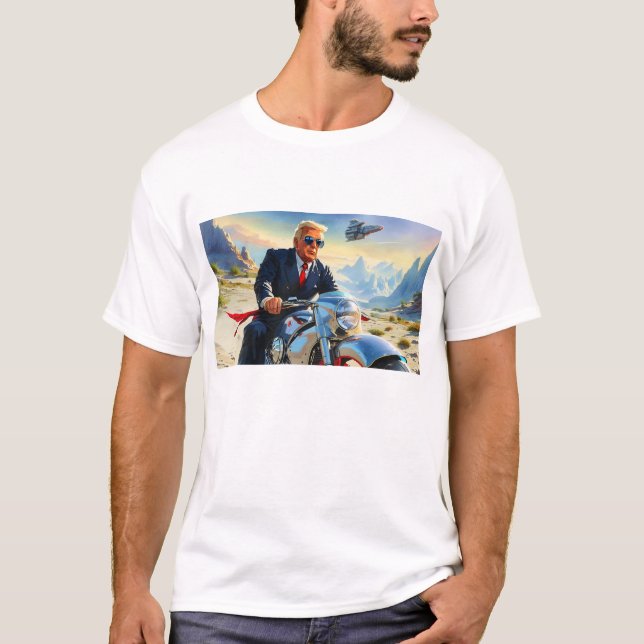 Camiseta legal Trump Motorcycle Alienígena Planet Spaceship (Frente)