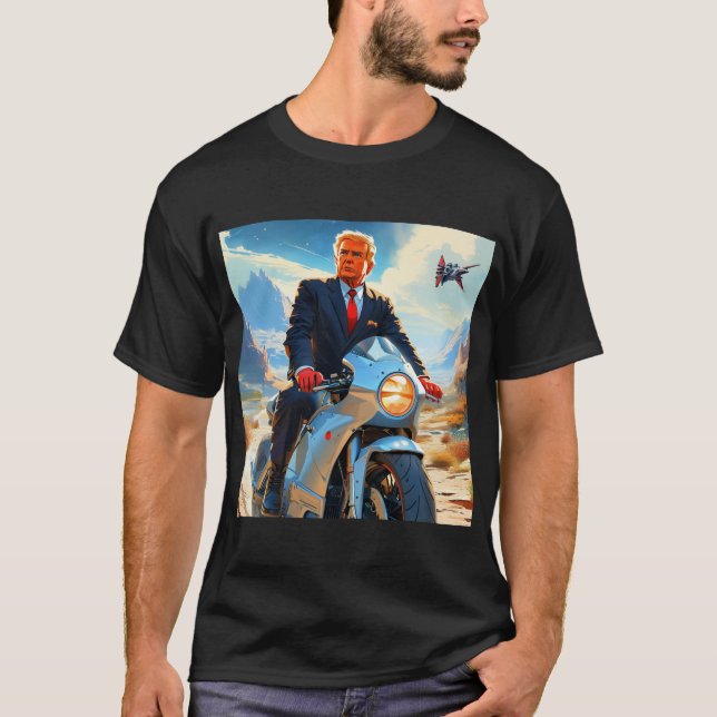 Camiseta legal Trump Motorcycle Alienígena Planet Spaceship (Frente)