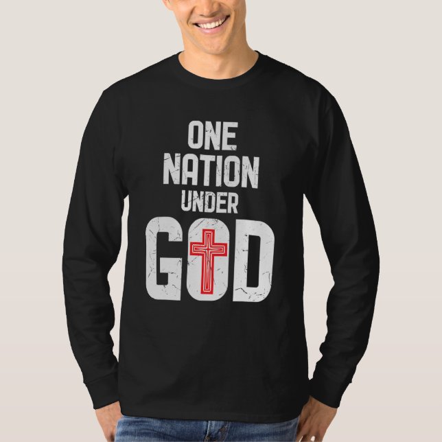 Camiseta Legal Uma Nação Sob Deus Religião Cruz Vermelha At (Frente)