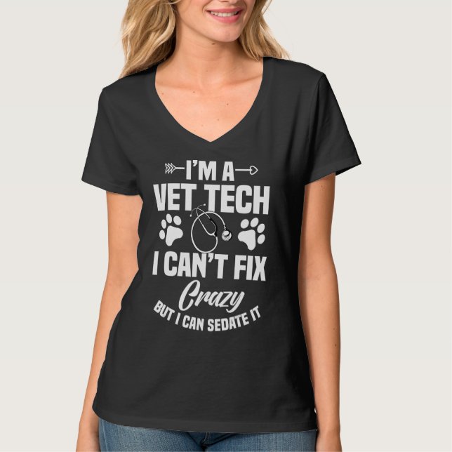 Camiseta Legal Vet Tech Veterinarian Roupa Unisex-Adultos B (Frente)