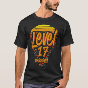 Camiseta Legal Vintage Nível 17 Desbloqueado 17º Jogador 17