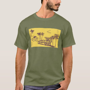 Camiseta Legal Vintage Yellow Tropical Beach Sketch
