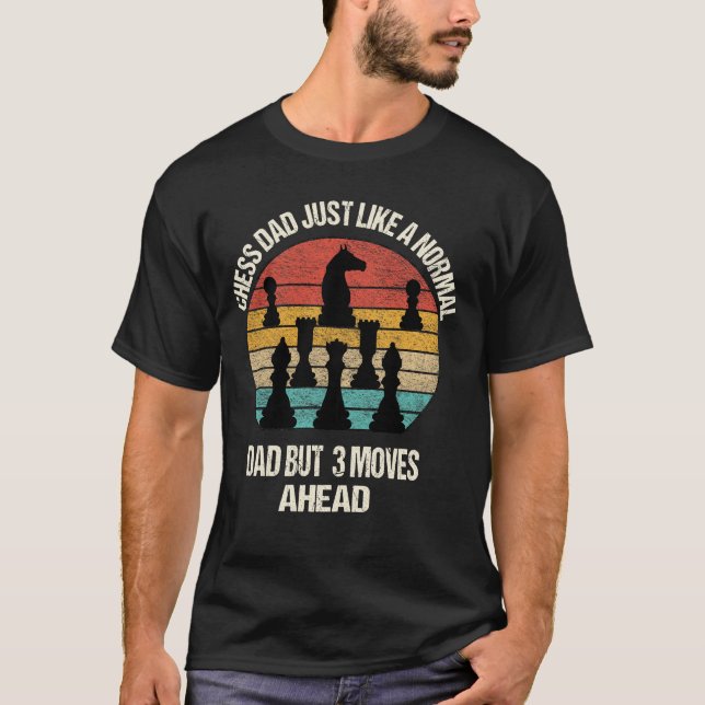 Camiseta Legal Xadrez Amplia Arte Para Homens Pais Novidade (Frente)