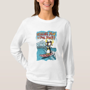 Camiseta Legal Yule Tandem surfando pinguins havaianos