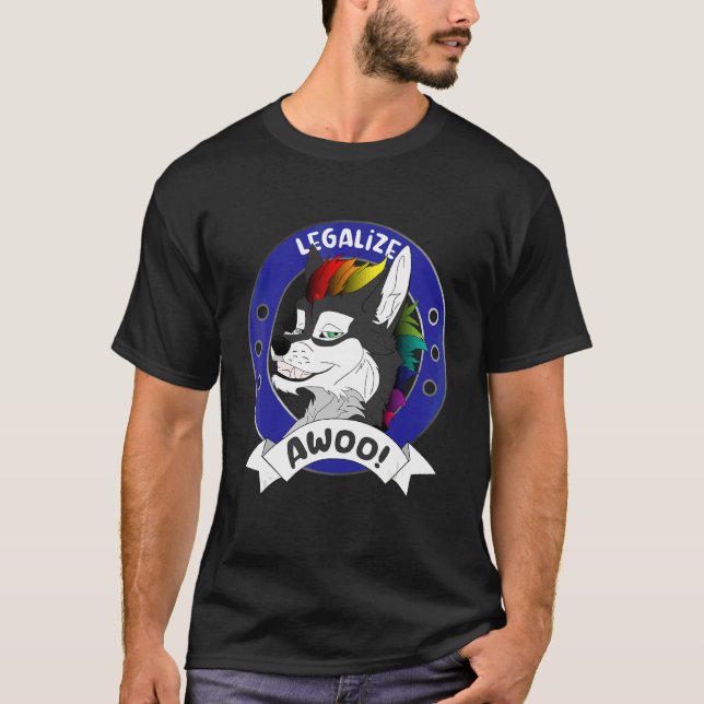 Camiseta Legalize Awoo Orgulho gay Furry Fandom Fursution C (Frente)