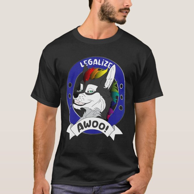 Camiseta Legalize Awoo Orgulho gay Furry Fandom Fursution C (Frente)