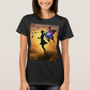 Camiseta Legância da borboleta - Camisa-T Gráfica Artística