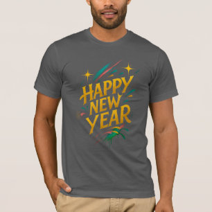 Camiseta Legância flutuante do Grafite - Ano Novo no Dourad
