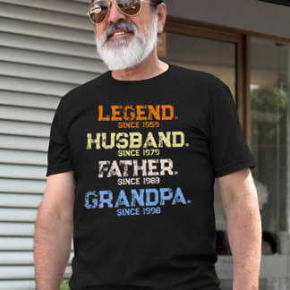 Camiseta Legend Husband Pai GRANDPA personalizado