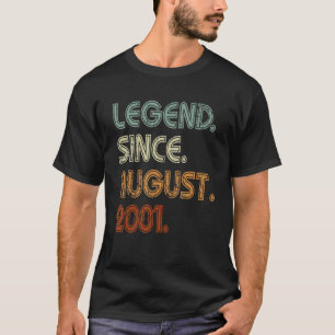 Camiseta Legend Since August 2001 21st Birthday 21 Years O