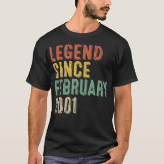 Camiseta Legend Since February 2001 21th Birthday Gifts 21 