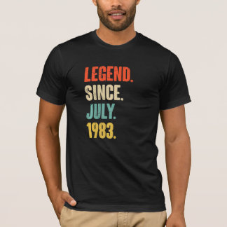 Camiseta Legend Since July 1983  39 Year Old Gift 39th Birt