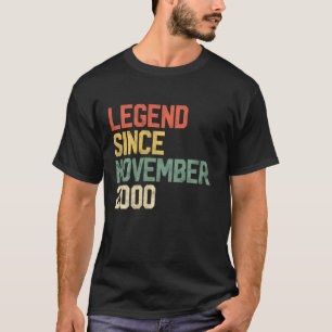 Camiseta Legend Since November 2000 20th Birthday 20 Year O