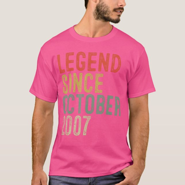 Camiseta Legend Since October 2007 18th Birthday Gifts 18 Y (Frente)