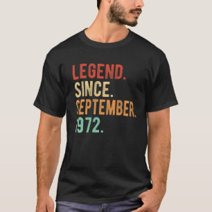 Camiseta Legend Since September 1972 Vintage 50Th Birthday