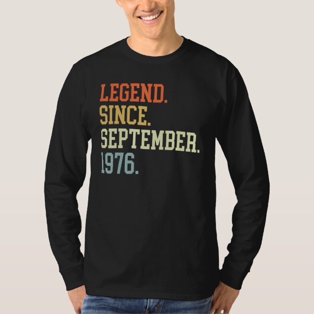 Camiseta Legend Since September 1976 For Men Women Septembe (Frente)