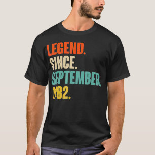 Camiseta Legend Since September 1982 Vintage 1982 38th Birt