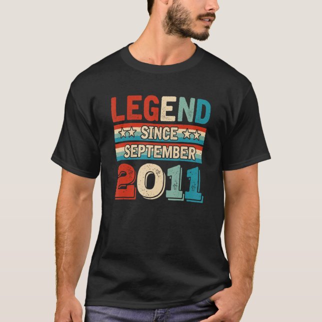 Camiseta Legend Since September 2011 Retro 11 Yrs Old 11th  (Frente)
