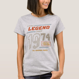 Camiseta Legend Vintage Desde 1974 Edição Limitada