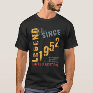 Camiseta Legenda 1952 - 70 - Ano Aniversário - Presente Lim
