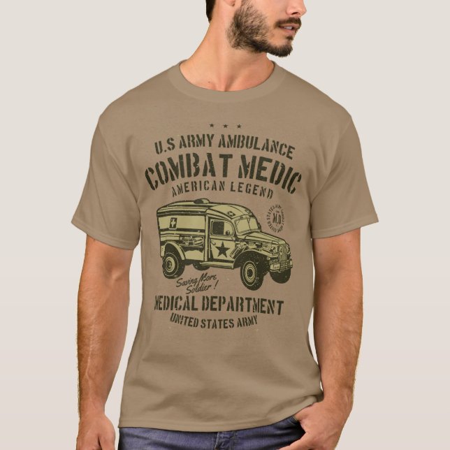 Camiseta Legenda Americana do Medicamento Combate (Frente)