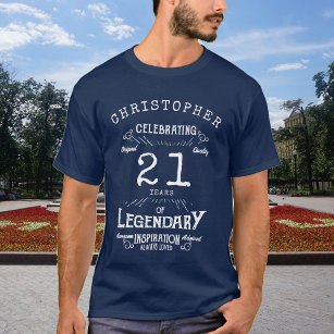 Camiseta Legenda Azul Legendária do Nome do aniversário de 