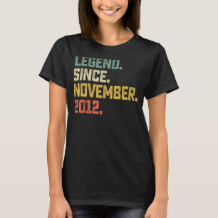 Camiseta Legenda De 10 Anos Desde Novembro De 2012 10 Bday