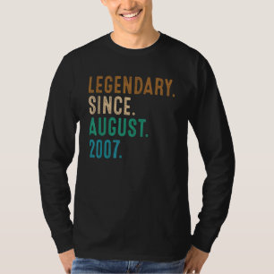 Camiseta Legenda De 15 Anos Desde Agosto De 15 Birthd