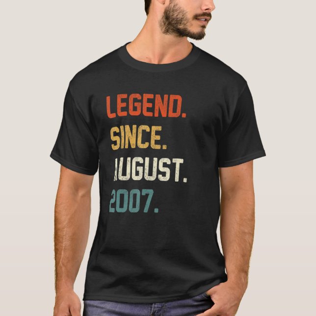 Camiseta Legenda De 15 Anos Desde Agosto De 15 Birthd (Frente)