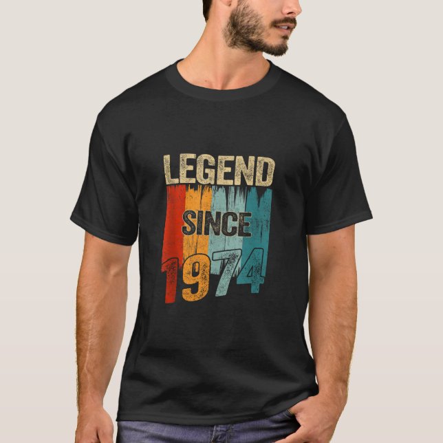 Camiseta Legenda de 1974 desde 1974 50º presente de anivers (Frente)