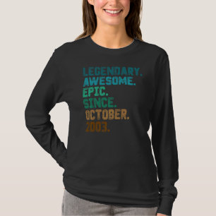 Camiseta Legenda de 19 anos desde outubro de 2003 19º anive