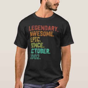 Camiseta Legenda De 20 Anos Desde Outubro De 2002 20 Birthd